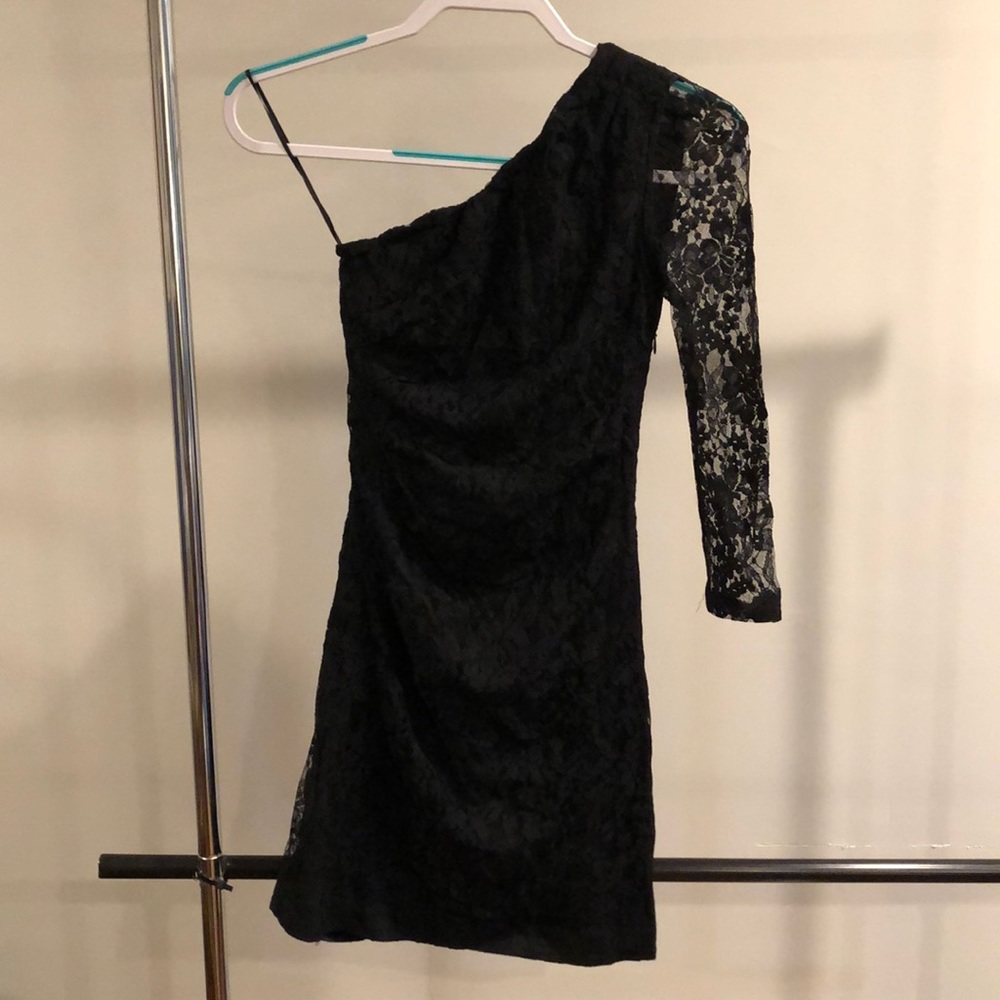 Black one sleeve dress